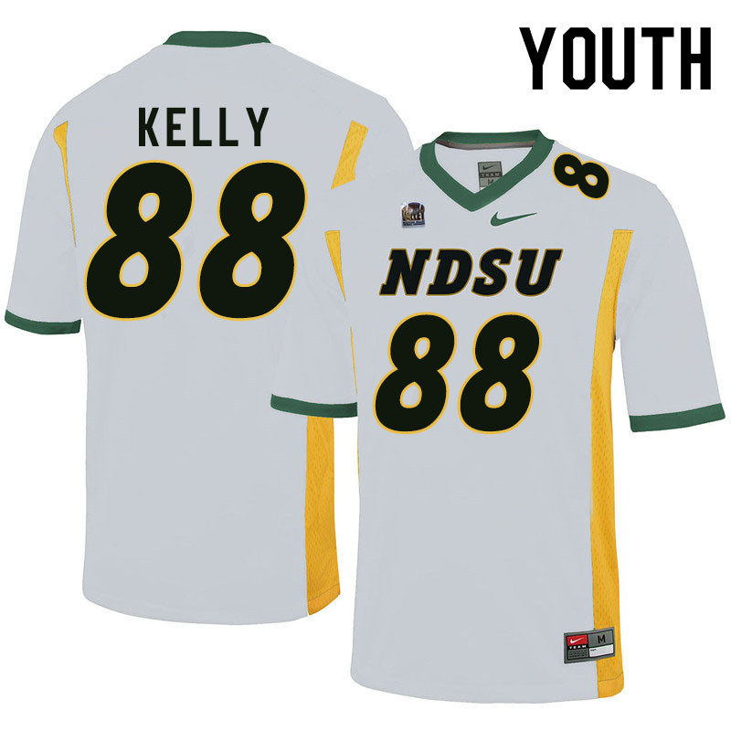 Youth #88 Justice Kelly North Dakota State Bison College Football Jerseys Sale-White - Click Image to Close